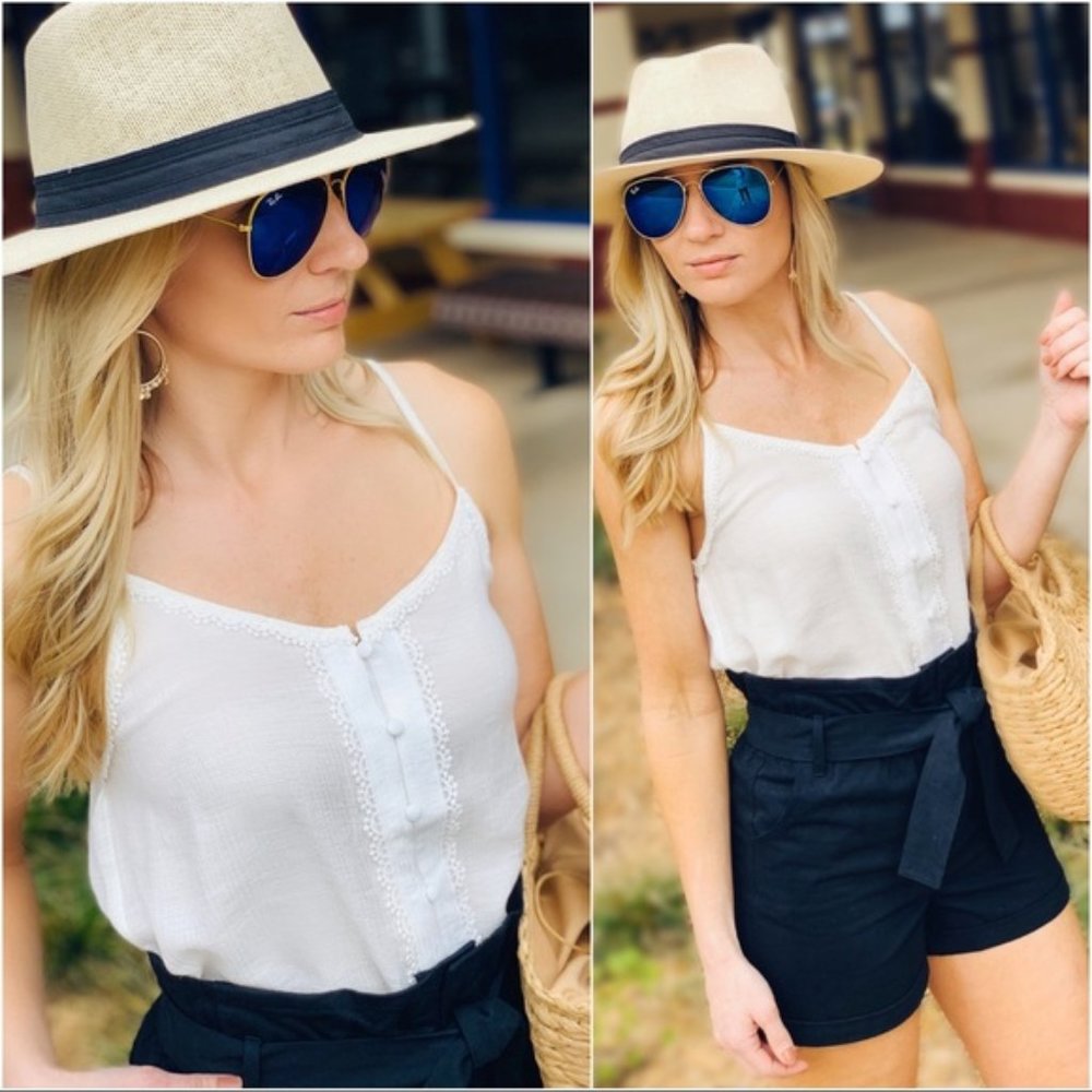 SIMPLE BUT SWEET BUTTON DOWN CAMI-IVORY - Picture 3 of 5